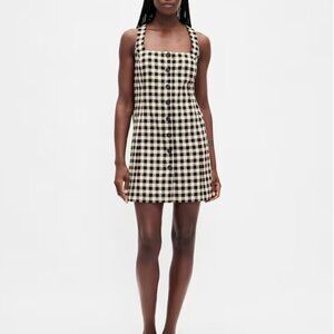 GAP Linen-Blend Button-Front Mini Dress